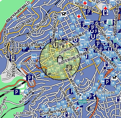 The O2 Map of my Homezone in Stuttgart